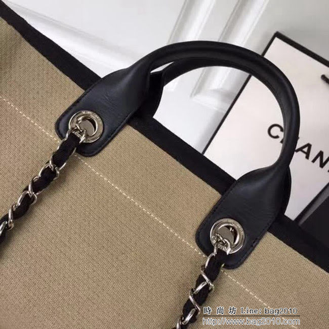 香奈兒CHANEL 2018早春度假系列最新火爆大號帆布沙灘包手提購物袋 DSC1298